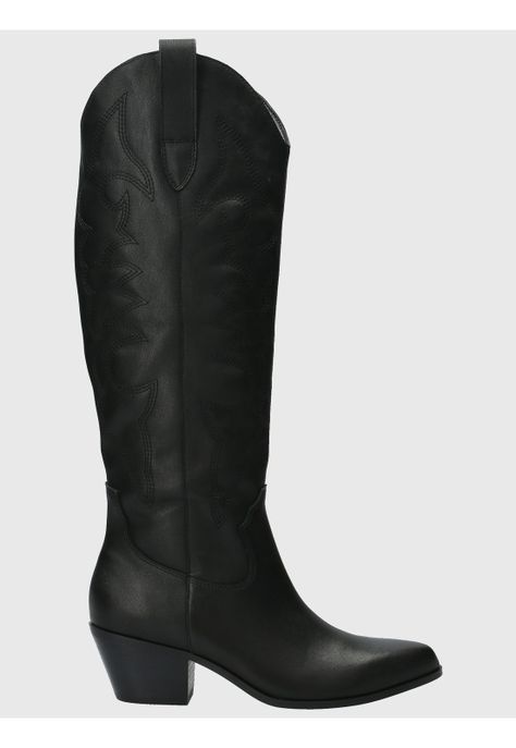 Bota vaquera Cuero Mujer Webber Negro-1