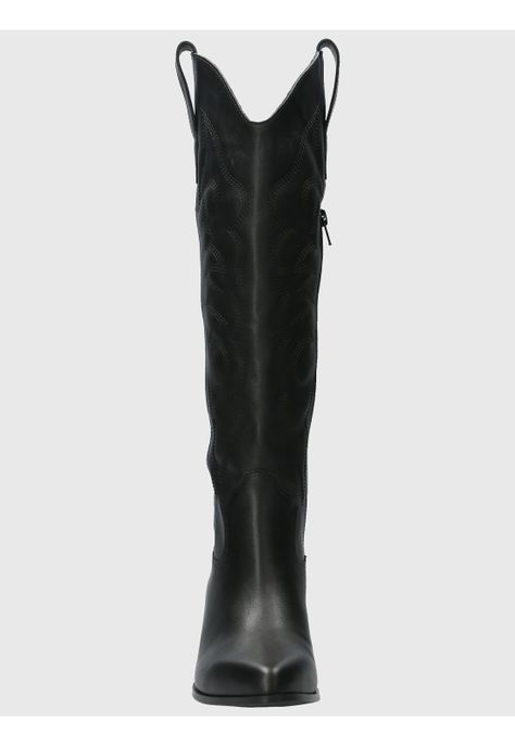 Bota vaquera Cuero Mujer Webber Negro-3
