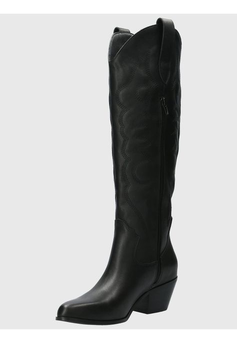 Bota vaquera Cuero Mujer Webber Negro-4