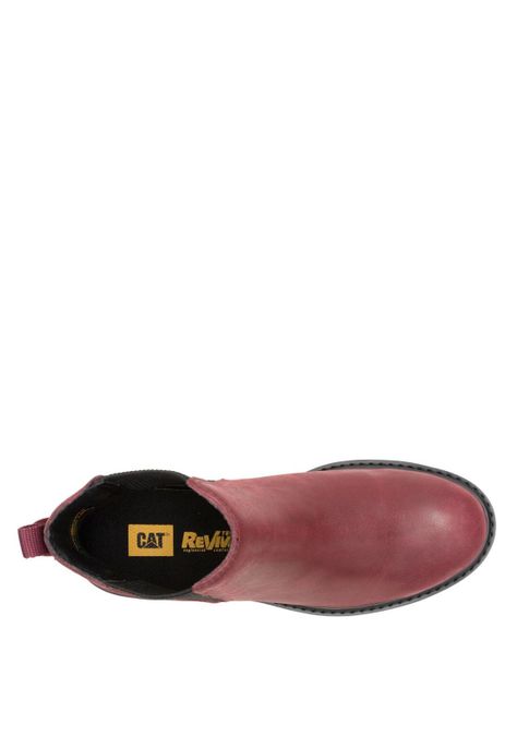 Botin Cuero Mujer Colorado Chelsea Burdeo-6