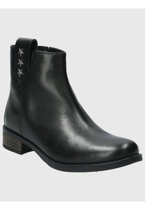 Botin Cuero Mujer Elder Negro-0