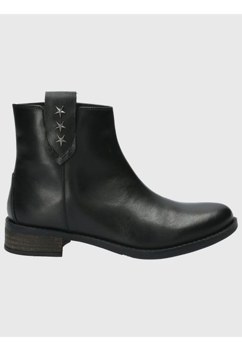 Botin Cuero Mujer Elder Negro-1