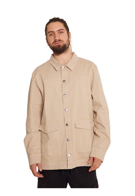 Camisa Manga Larga Hombre Beige-0