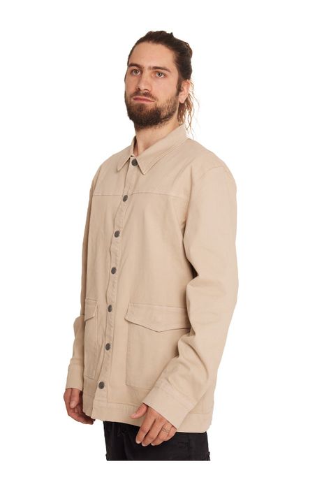 Camisa Manga Larga Hombre Beige-1