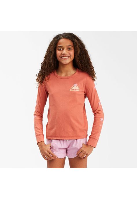Polera M/L Niña Way Out West G Tees Coral-0
