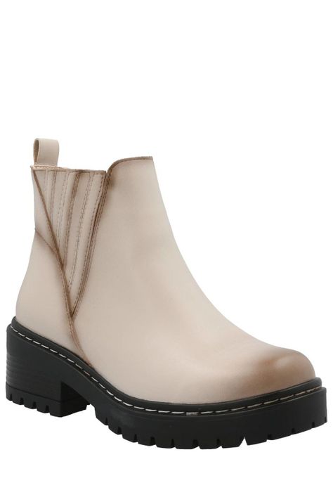 Botín Cagliari Mujer Beige-0
