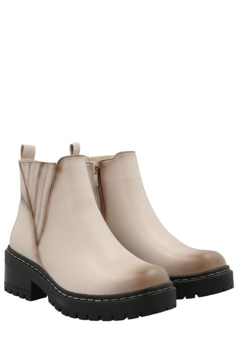 Botín Cagliari Mujer Beige-9