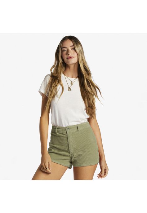 Short Free Fall Dnst Verde Mujer-0