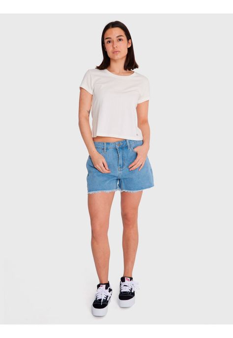 Polera Mujer Essential Crop Blanca-0