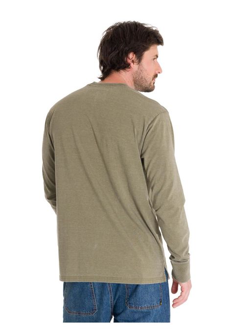Polera Burnout Henley Hombre Verde-3