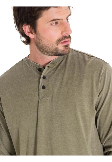 Polera Burnout Henley Hombre Verde-4