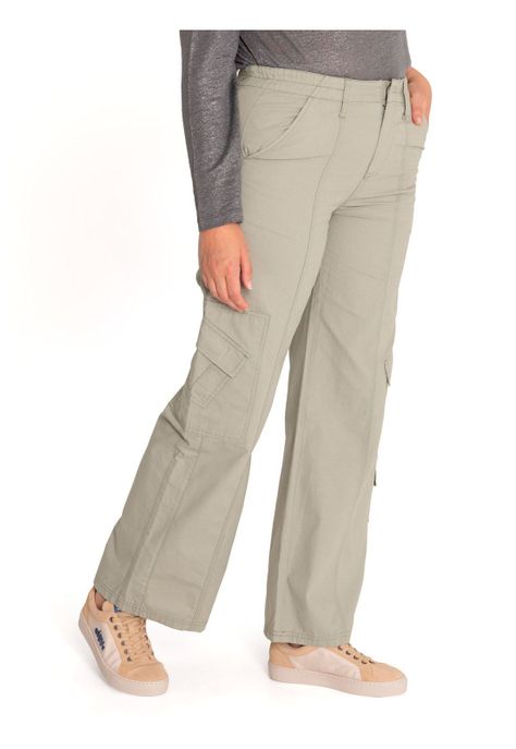 Pantalón Algodón Orgánico Mujer Adria Verde-5