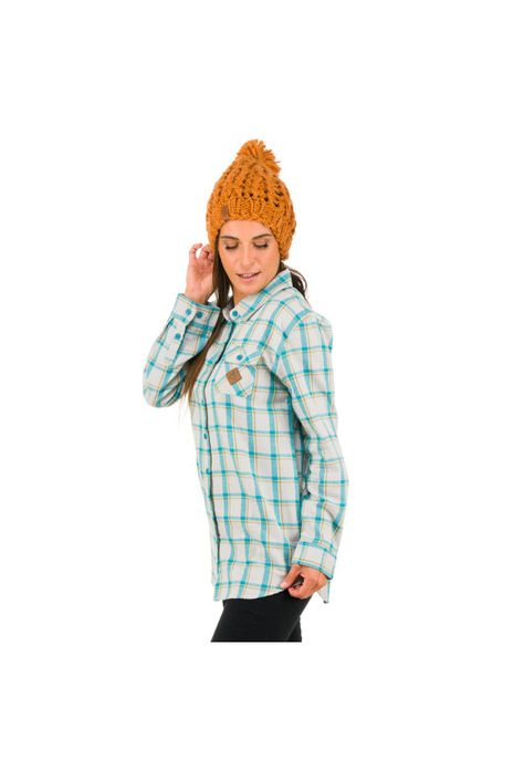 Camisa M/L Mujer Brighton W Gris -1