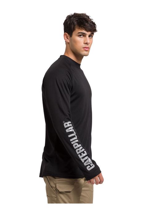 Polera Lightweight Cooling Crew Hombre Negra-3