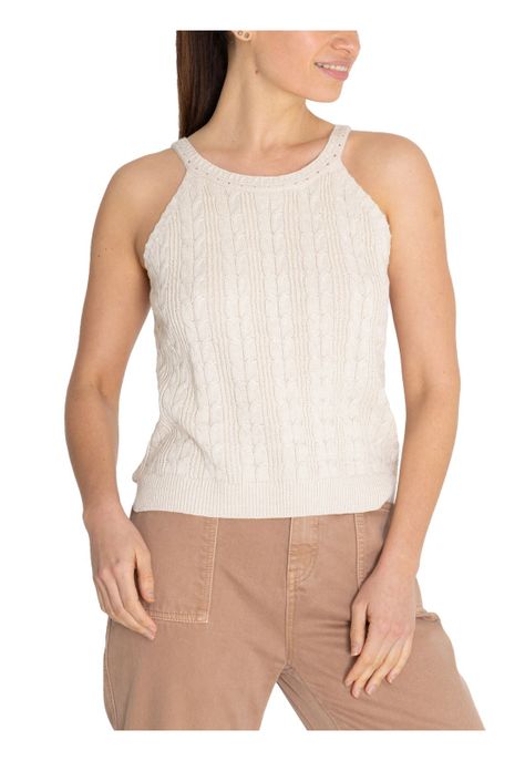 Polera Algodón Orgánico Beige Samar Mujer -4