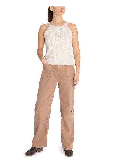 Polera Algodón Orgánico Beige Samar Mujer -8