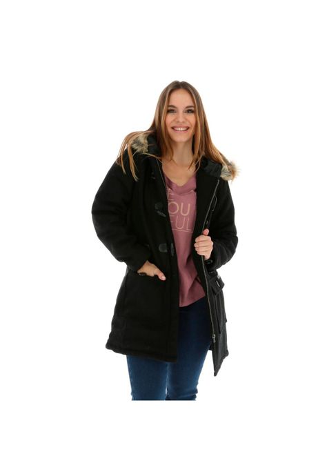 CHAQUETA MUJER WOOL PEACOAT NEGRO-0