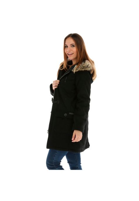 CHAQUETA MUJER WOOL PEACOAT NEGRO-1