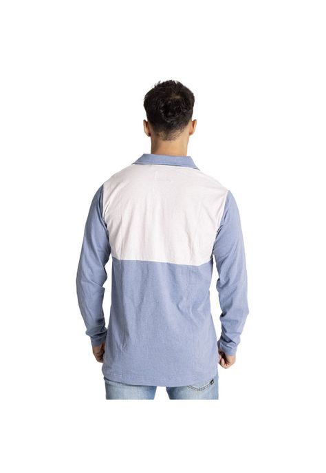Polera Polo Hombre Natural Dye L/S Polo Azul-3