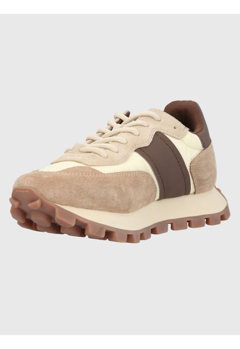 Zapatilla Cuero Mujer Janet Beige-4