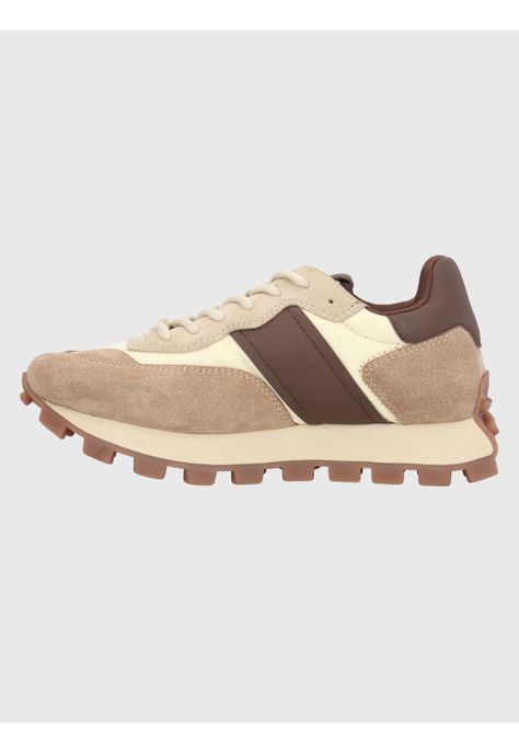 Zapatilla Cuero Mujer Janet Beige-5
