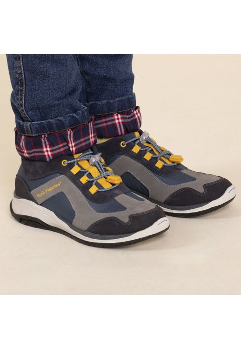 Zapatilla Cuero Niño Fastland Gris-1