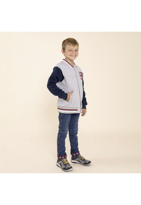 Zapatilla Cuero Niño Fastland Gris-3