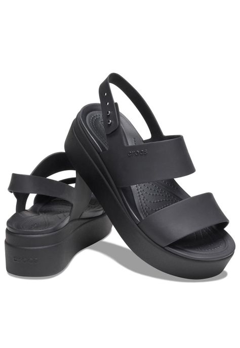 Sandalia Crocs Mujer Brooklyn Low Wedge Negro-3