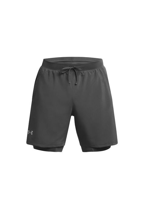 Shorts UA launch 2-en-1 para hombre GRIS-0