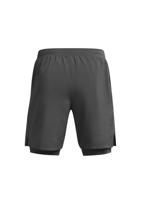 Shorts UA launch 2-en-1 para hombre GRIS-1