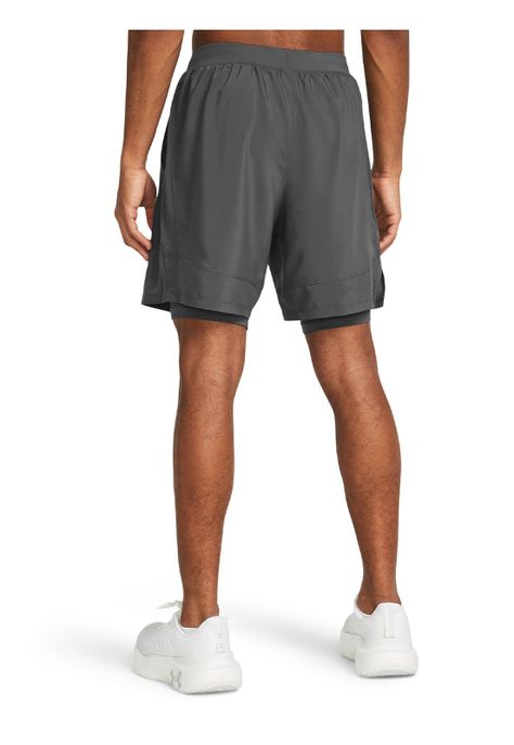 Shorts UA launch 2-en-1 para hombre GRIS-4