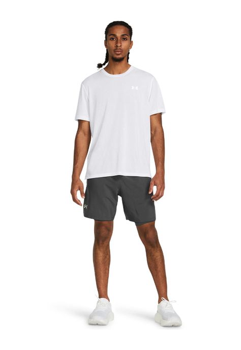 Shorts UA launch 2-en-1 para hombre GRIS-5