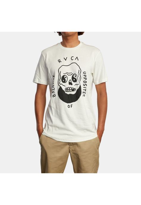 Polera M/C Hombre Benj Skull Ss M Tees Blanco-0