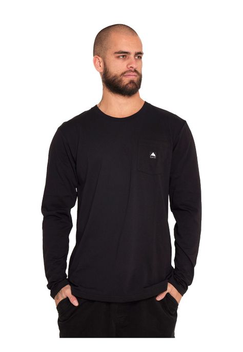 Polera Manga Larga Hombre Negro-0