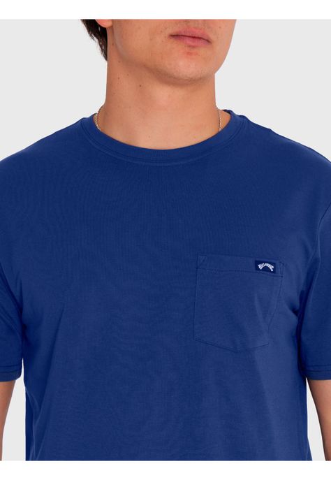 Polera Hombre Essential Pocket Azul-2