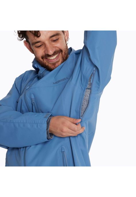 Chaqueta Impermeable Hombre Hardshell Celeste-1