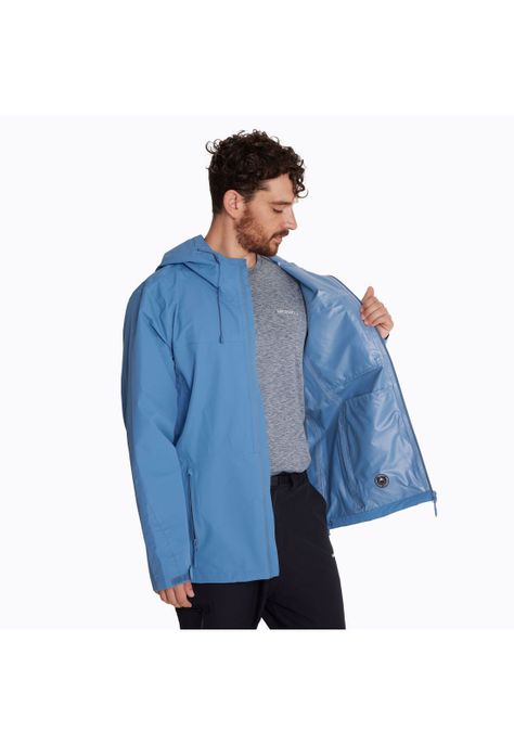 Chaqueta Impermeable Hombre Hardshell Celeste-4