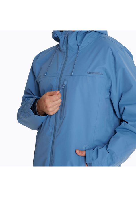 Chaqueta Impermeable Hombre Hardshell Celeste-7