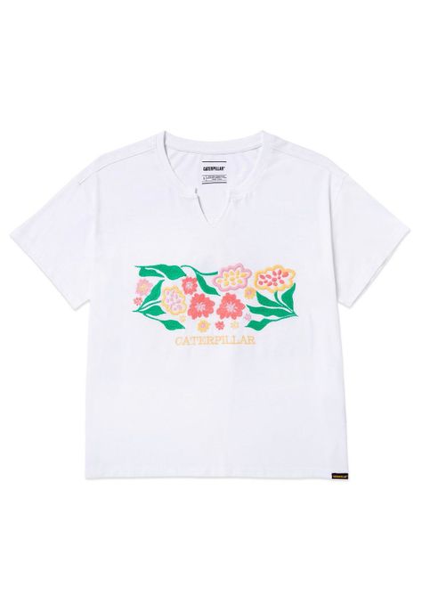 Polera Notch Ne Embroidered Floral 3 Mujer Blanca-0
