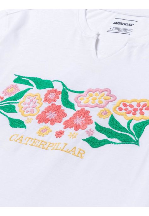 Polera Notch Ne Embroidered Floral 3 Mujer Blanca-4