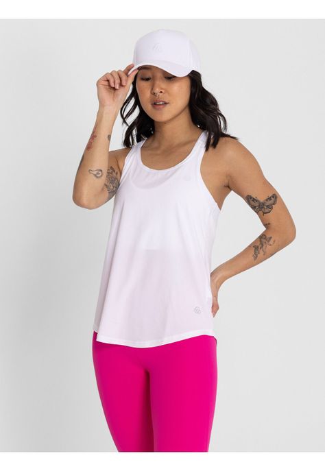 Polera Sin Mangas Training Tank Blanco Mujer-0