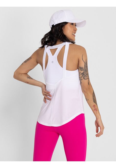 Polera Sin Mangas Training Tank Blanco Mujer-1