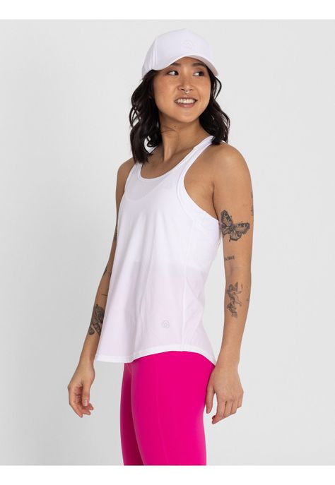 Polera Sin Mangas Training Tank Blanco Mujer-3