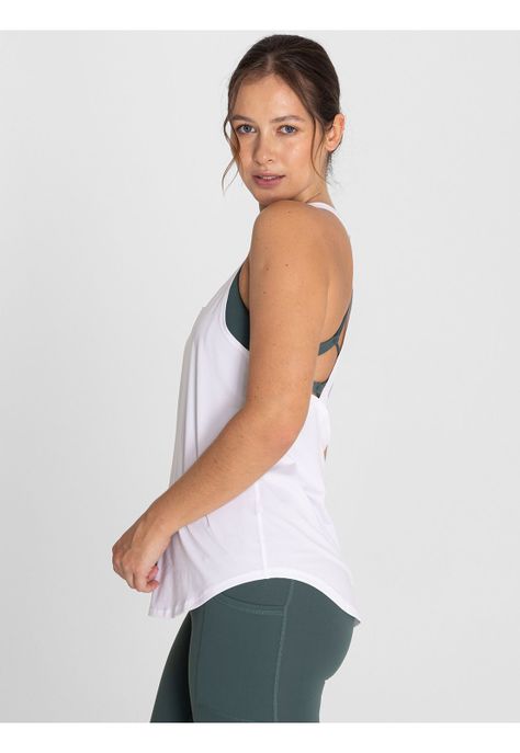 Polera Sin Mangas Training Tank Blanco Mujer-7