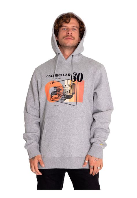 Poleron Casual Hombre Graphic Pullover Hoodie Gris-1