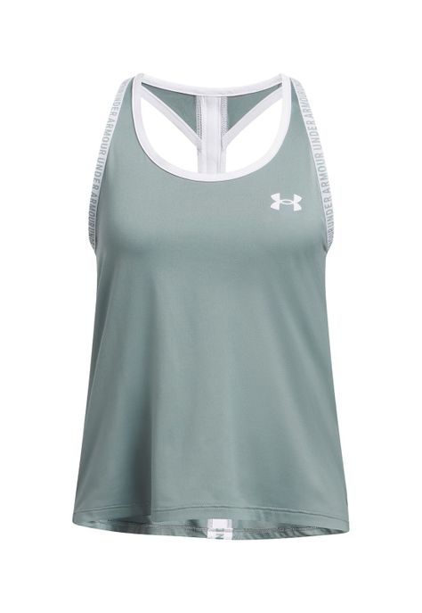 Polera sin mangas UA knockout verde niñas-0