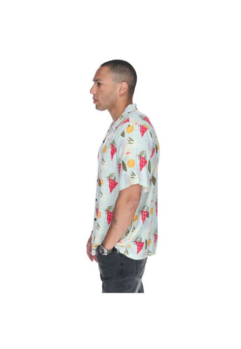 Camisa M/C Hombre Tropical Geometry Azul-1