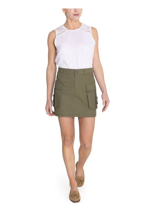 Falda Algodón Orgánico Verde Sandal Mujer -8