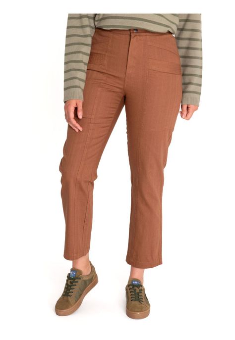 Pantalón Algodón Orgánico Mujer Isis Café-4