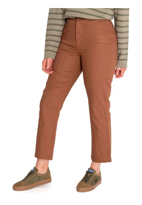 Pantalón Algodón Orgánico Mujer Isis Café-5